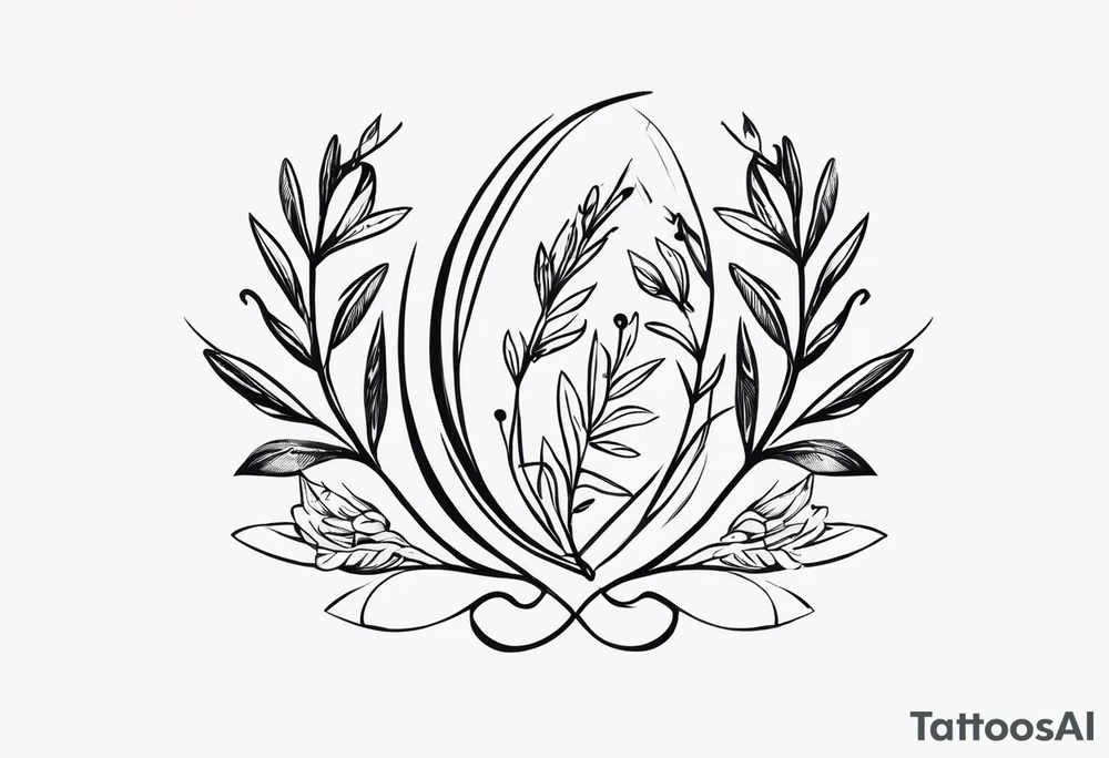 Greek, traditional, olive tattoo idea