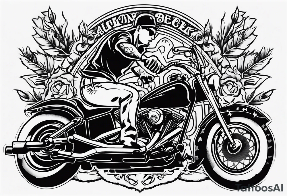 something related to a person named Altin Beck, He is a gang member of a motorcycle club and of a very stylish young man, I want my name on the tattoo tattoo idea