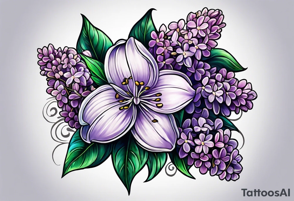 Lilac flowers tattoo idea