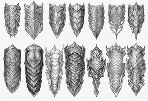 Dragonscale Leg armor symmetrical tattoo idea