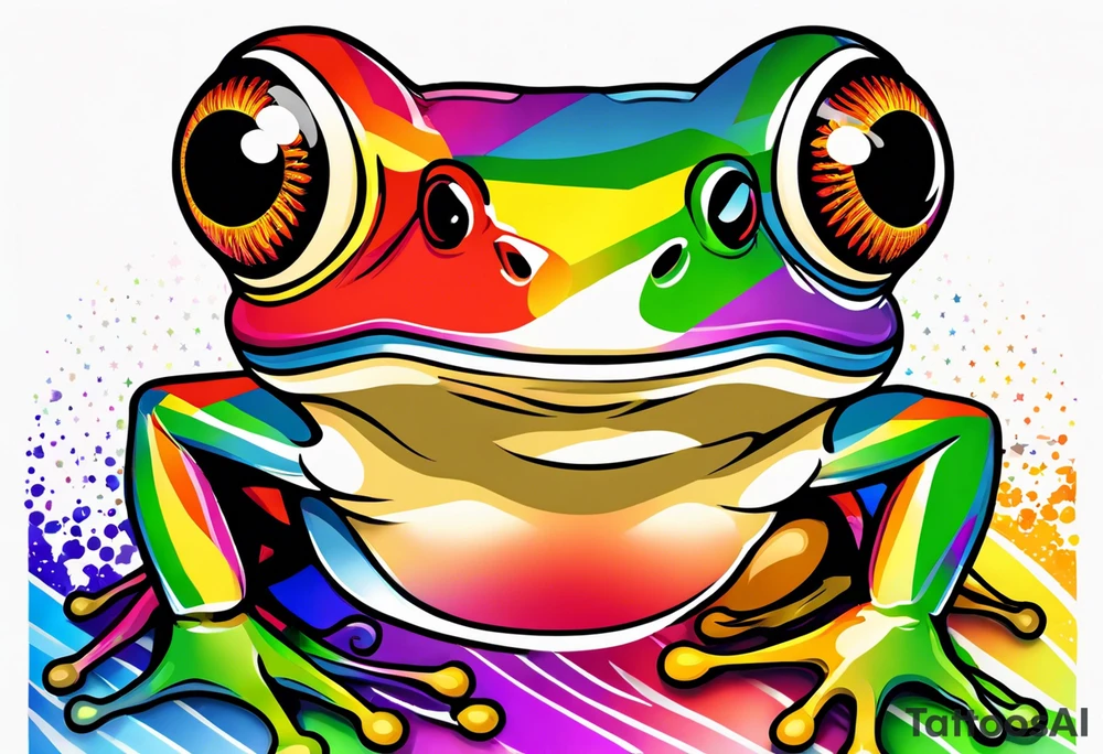 Rainbow flag frog tattoo idea
