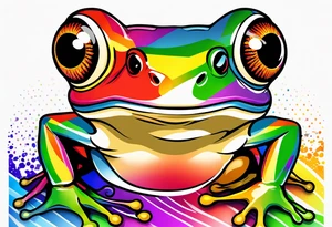 Rainbow flag frog tattoo idea