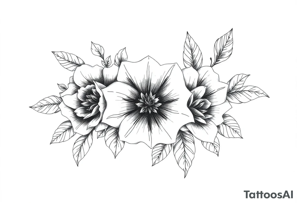 ornaments of flowers tattoo idea