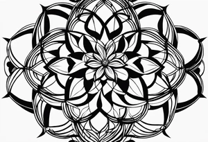Linear minimalistic flower of life, tattoo idea