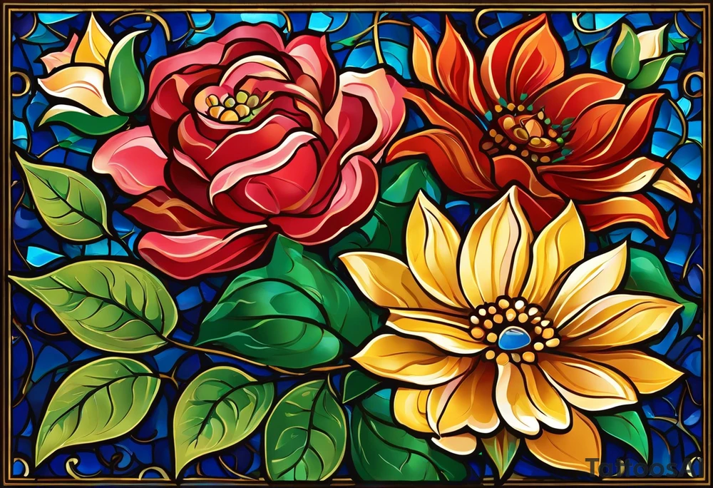 - Three flowers: Choose three different flowers to represent each of your children - a rose for Aniya, a sunflower for Amari, and a lotus for Ameer.
- Vines and leaves: Include intertwining vines and leaves to symbolize the growth and connection of your family. Arrange them so that Aniya's vine starts at the bottom, Amari's vine intertwines in the middle, and Ameer's vine wraps around the top.
- Birth times: Use roman numerals to represent the birth times of your children - "IV:LVII" (4:57 am), "VI:LII" (6:51 am), and "V:XXXIII" (5:33 am). Place them near the corresponding flower or within the vines. tattoo idea