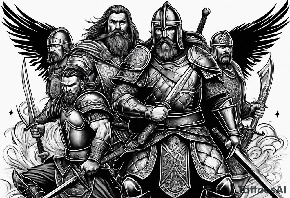 Irish warriors in battle tattoo idea