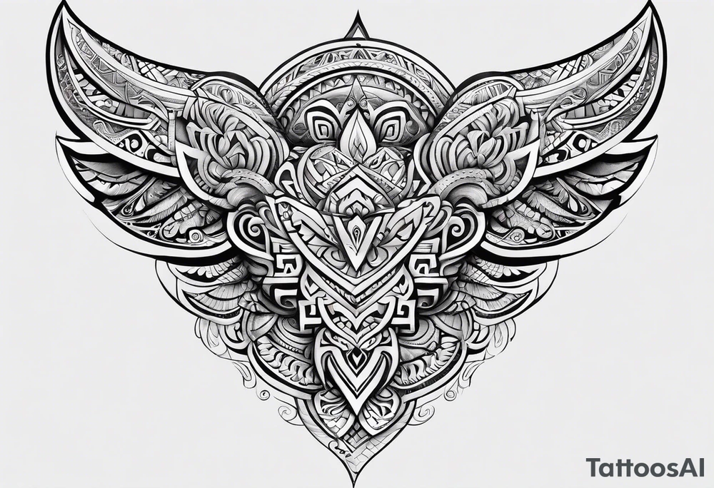 Maori full sleeve that represents strength and love tattoo idea