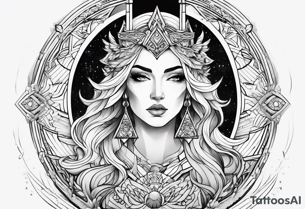 Nemesis, the goddess of justice tattoo idea