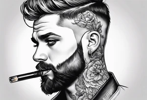 glass blunt smoke tattoo idea