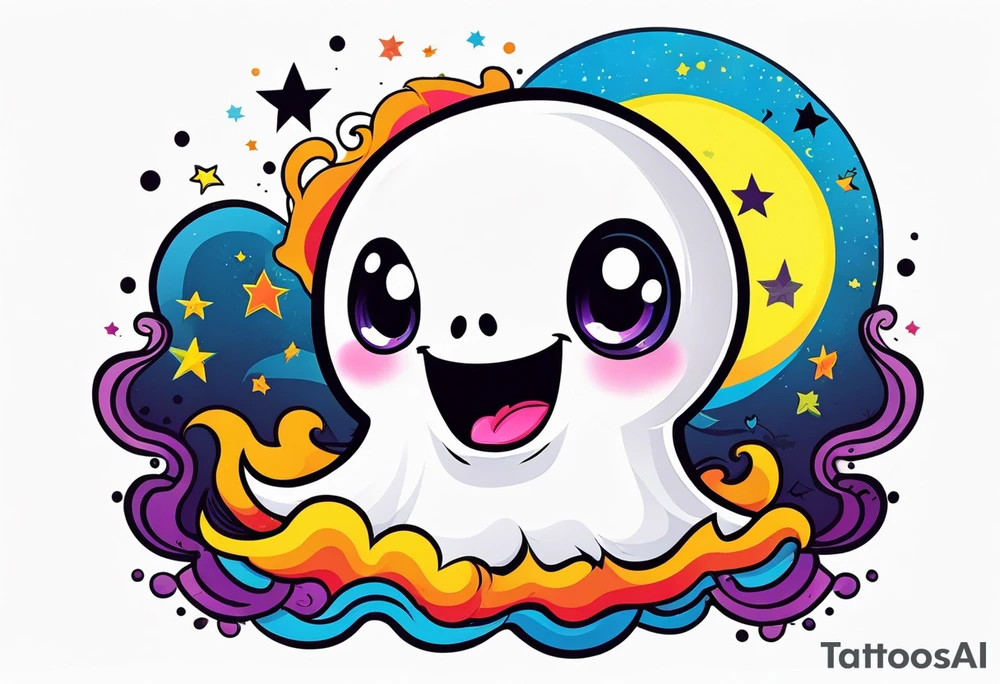 Cute Ghost tattoo idea