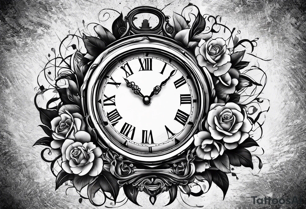 broken clock with tattoo idea