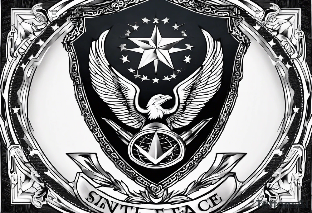 New US Air Force Symbol with the evil Engineer symbol inside it tattoo idea