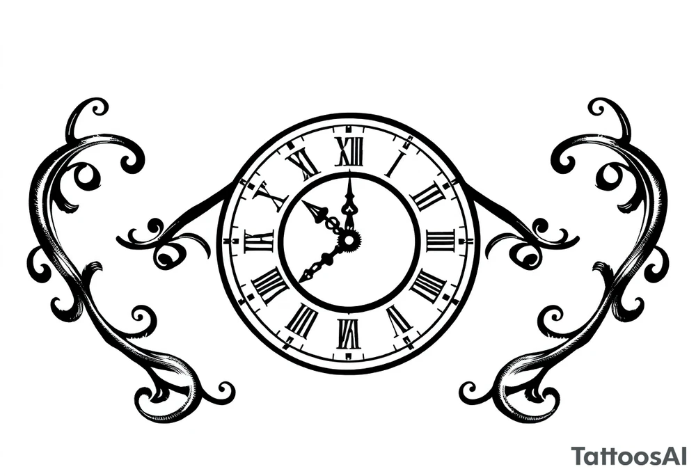 roman numerals with clock tattoo idea