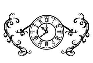 roman numerals with clock tattoo idea