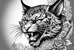 Oni tatoo cat tattoo idea