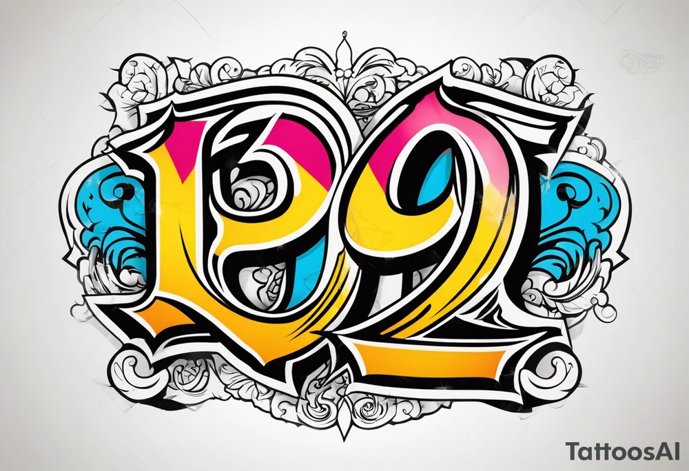 Fancy old English letters that say 1992 tattoo idea
