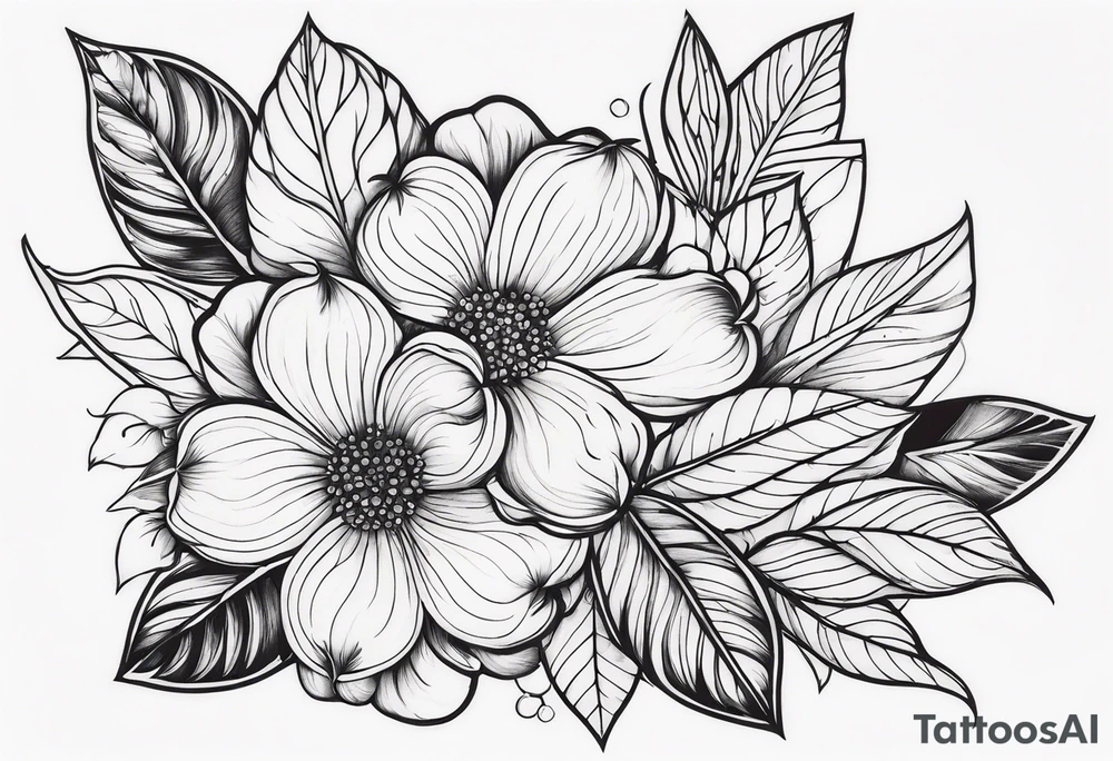 ramo de flor cerejera na canela tattoo idea