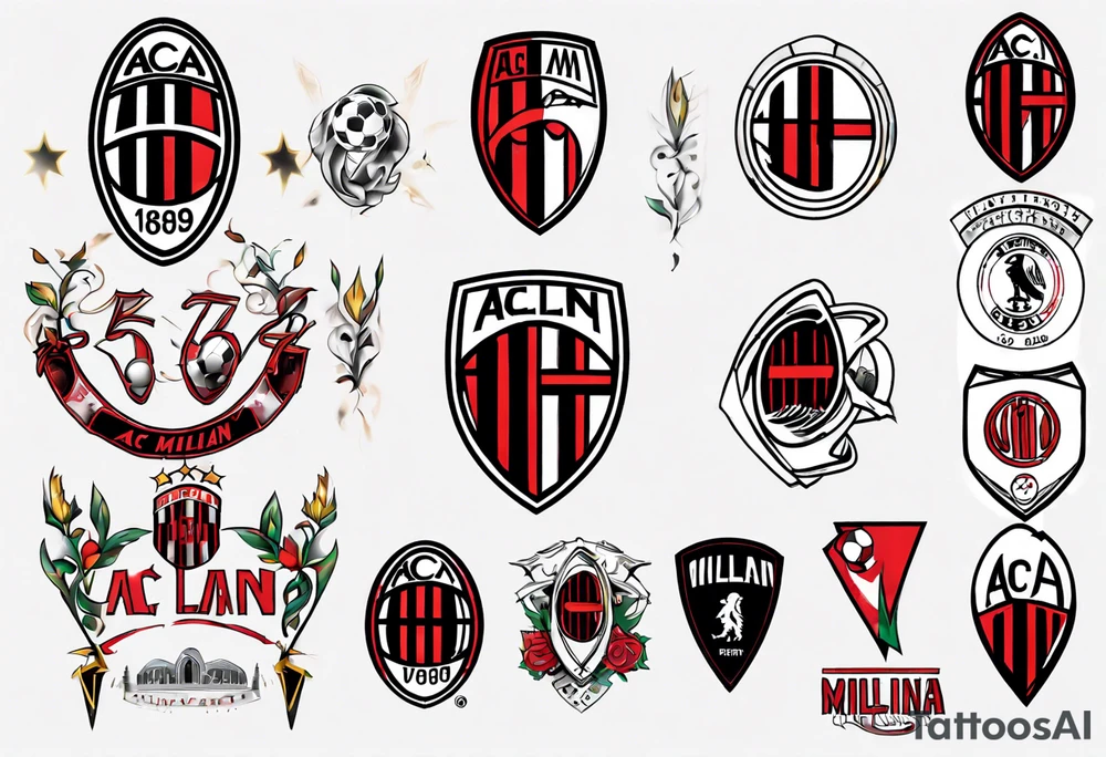 ac milan, soccer, fan tattoo idea