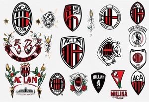 ac milan, soccer, fan tattoo idea