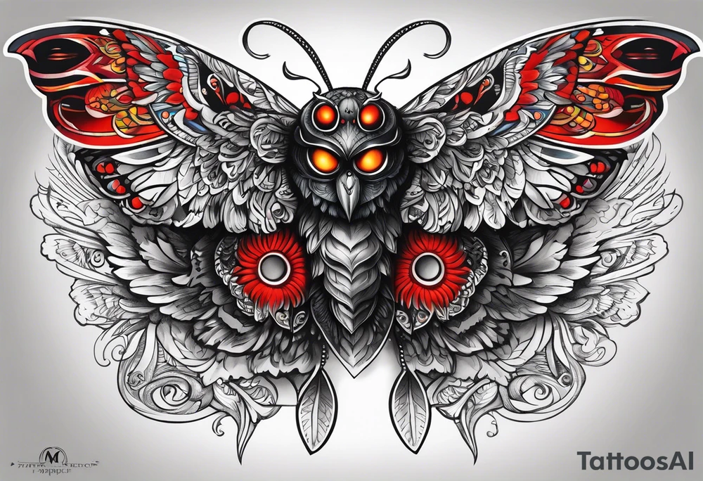 Mothman in action tattoo idea