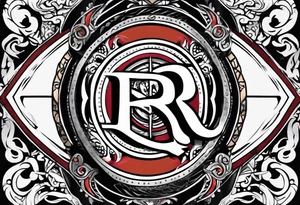 naruto headband with letter R in the middle tattoo idea