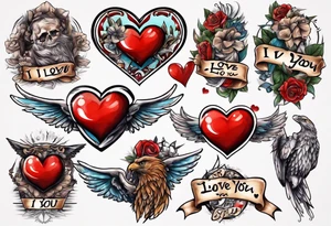 I LOVE YOU BANNER tattoo idea