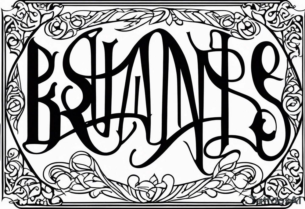 Shanes and brandy written as a Ambigram tattoo idea