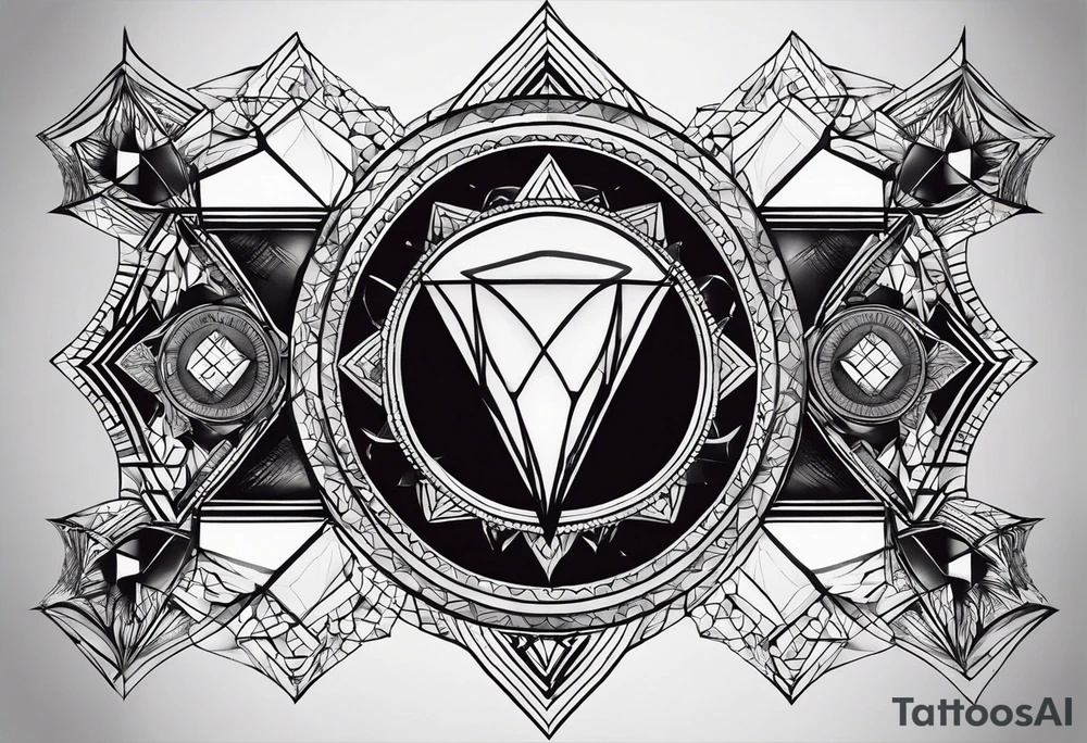 un tatuaggio semplice che crea un'illusione ottica con figure geometriche tattoo idea