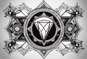 un tatuaggio semplice che crea un'illusione ottica con figure geometriche tattoo idea