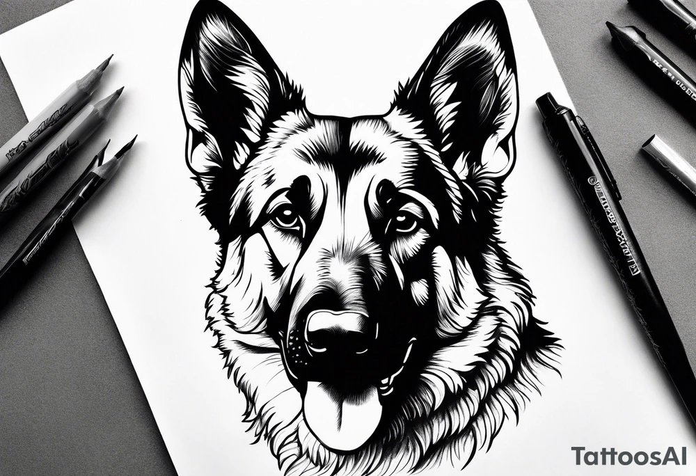 German shepherd ears tattoo idea