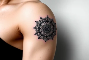 intricate mandala with sacred geometry and cosmic elements tattoo idea