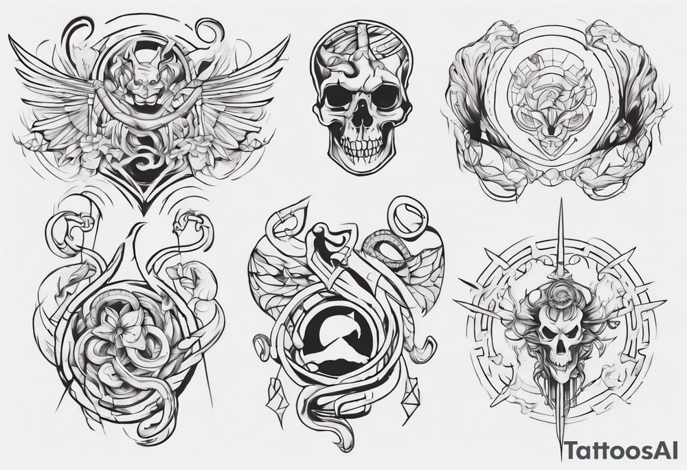 I want chest tattoo for men . Continuous Line Tattoo style .Tattoo may include some symbols from these themes : gemini , snake,compas,travel, born 1989, thailand, ukraine , listen, no any devils or skulls tattoo idea