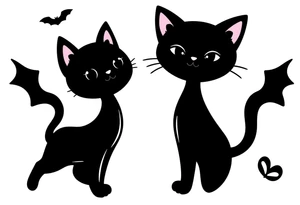 Adorable Halloween black cat tattoo idea
