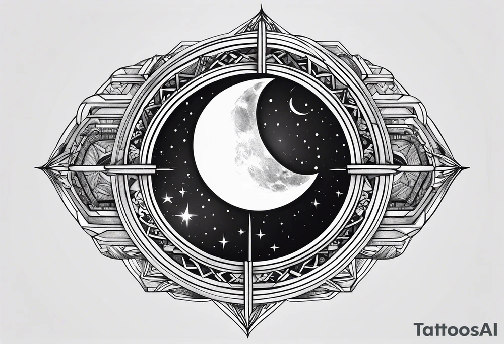 sacred moon tattoo idea