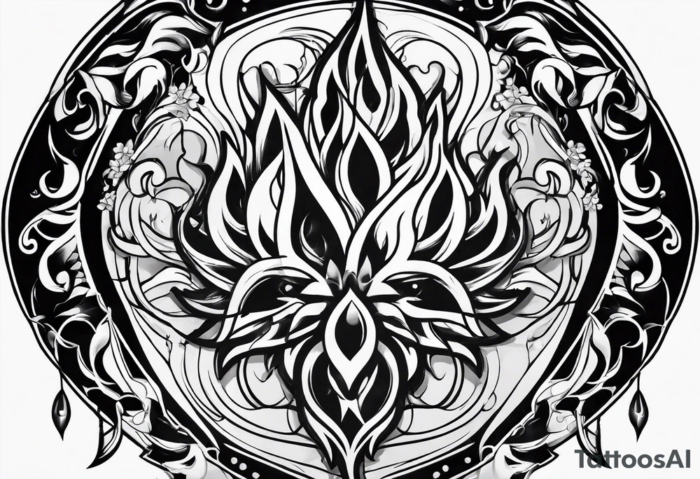 lightings in flame tattoo idea