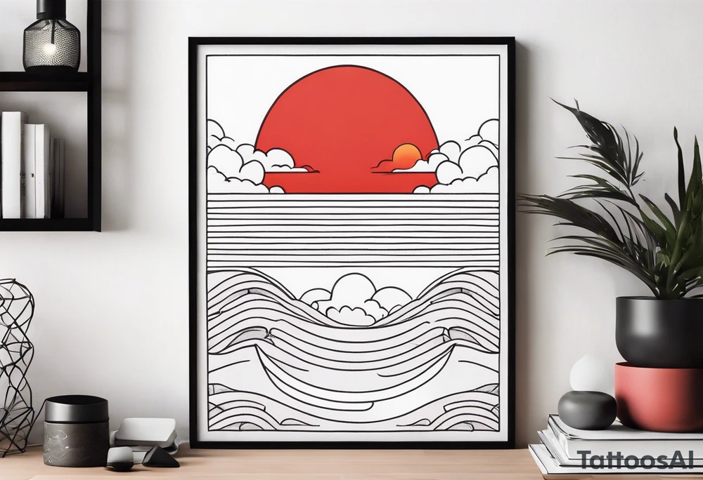 red sunset tattoo idea