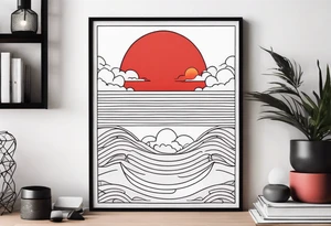 red sunset tattoo idea