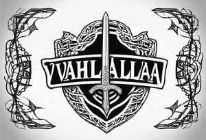 Valhalla sword shield barb wire tattoo idea