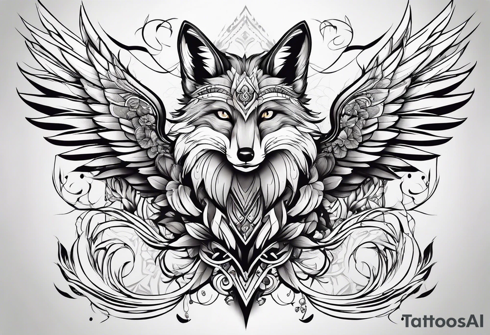 Fox with wings tattoo idea