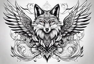 Fox with wings tattoo idea