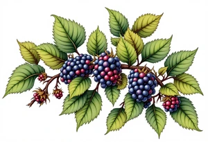 American traditional style Blackberry vine tattoo idea
