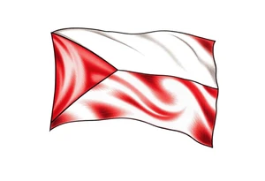 A waving Czech flag with realistic fabric texture, its red, white, and blue colors appearing vibrant and dynamic. tattoo idea