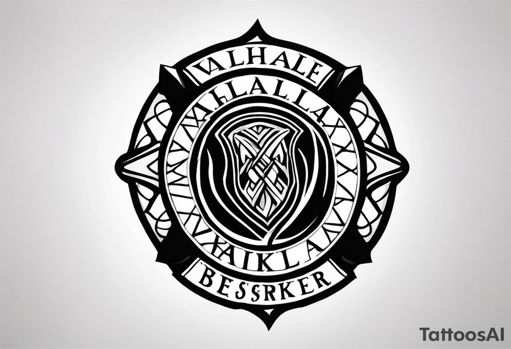 Valhalla round shield 
 axe beserker tattoo idea
