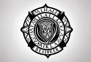 Valhalla round shield 
 axe beserker tattoo idea