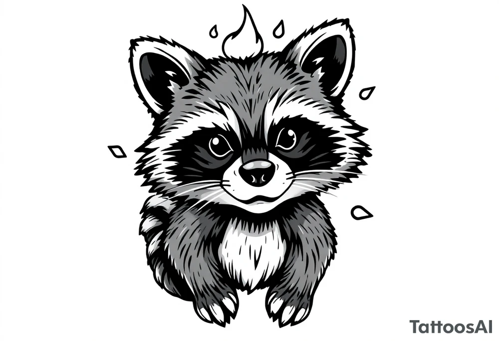 Raccoon dumpster fire tattoo idea