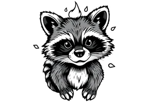 Raccoon dumpster fire tattoo idea