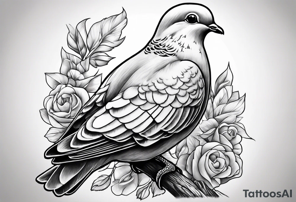 Dove on neck tattoo idea