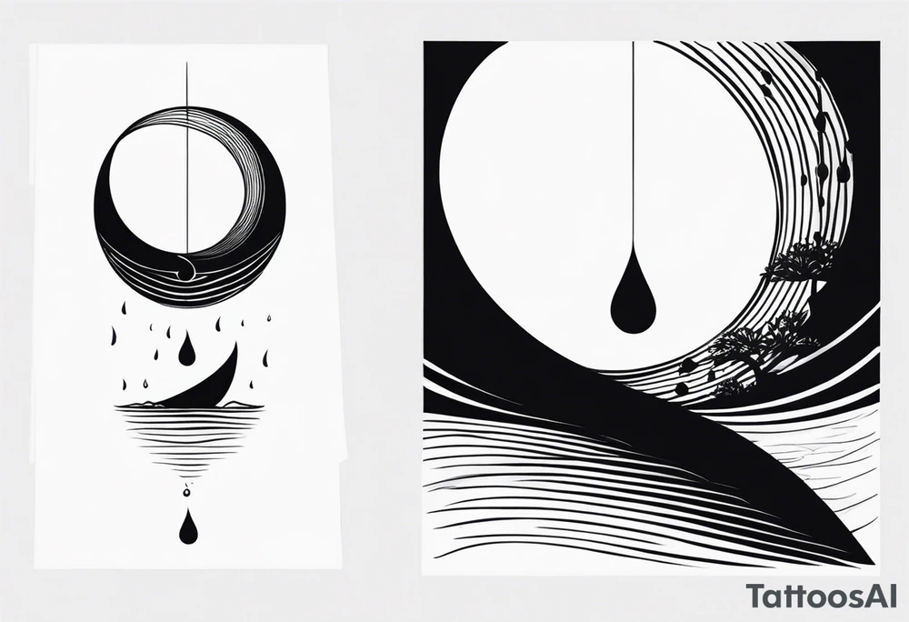 water drop falling into ocean tattoo idea