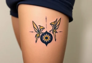 Walt Disney   tinker bell and winer tinker bell  in the form of a ying yang sign add Peter  Pan and   Wendy Darling tattoo idea