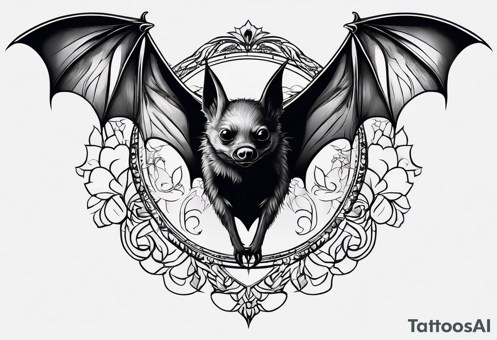 sweet looking bat, minimal detail tattoo idea